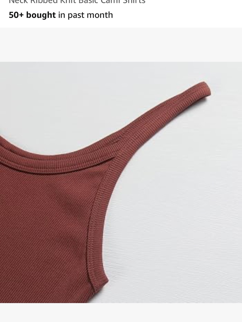 Ribbed Rust Tank Top - Picture 2 of 2
